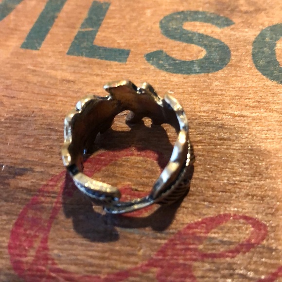 Gold Wrap Leaf Adjustable Boho Ring - Picture 6 of 7